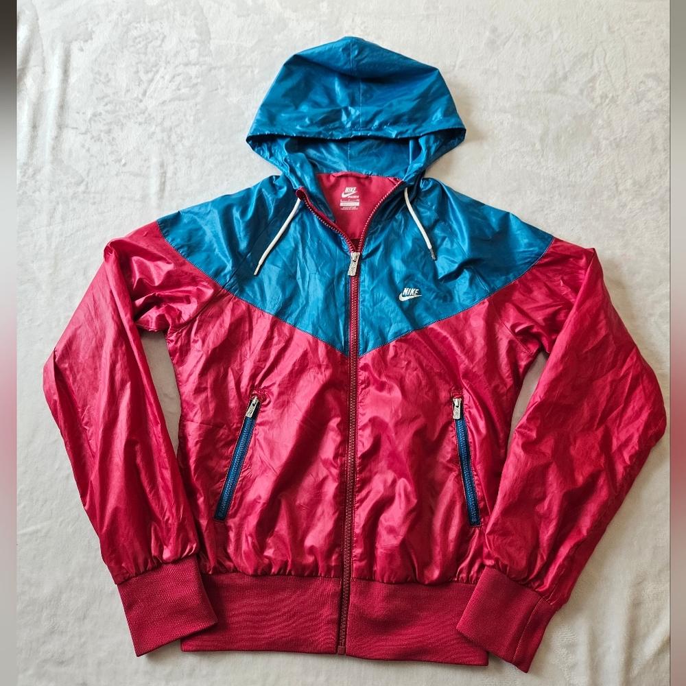 Nike Windrunner Colorblock Lightweight Jacket Red… - image 1